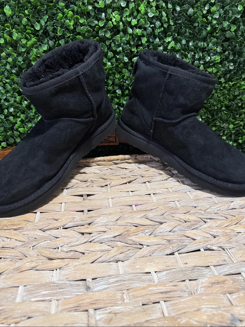 UGG Kids Short Boot with Logo Strap in Black